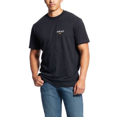 Ariat Rebar Cotton Strong - T Shirts Zwart Heren - 37623-181